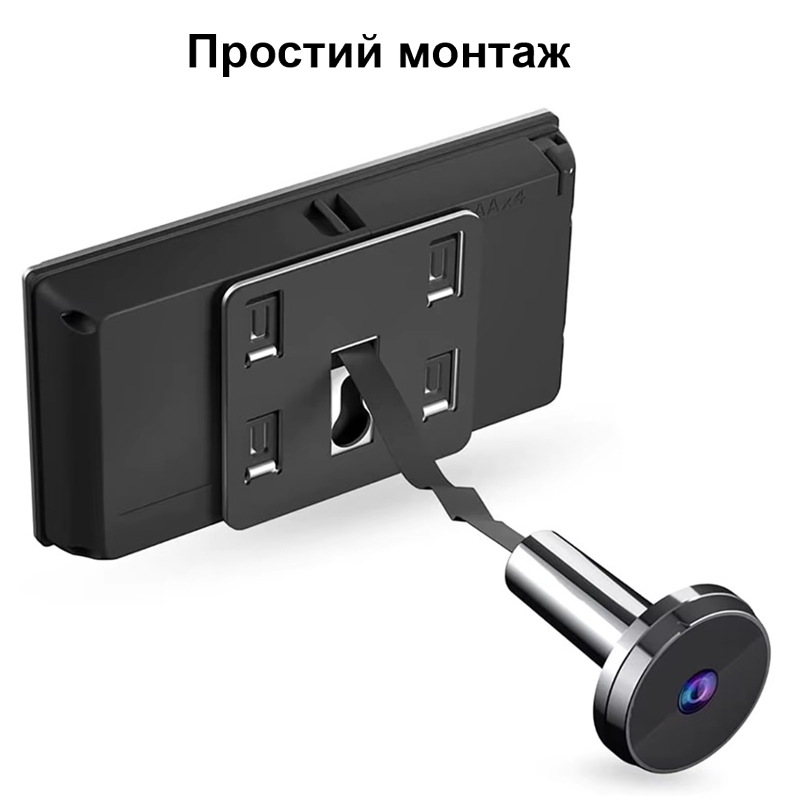 Відеовічко дверне цифрове для квартири Kivos SF515 c 3,5\" дюймовим екраном, чорне — фото 10