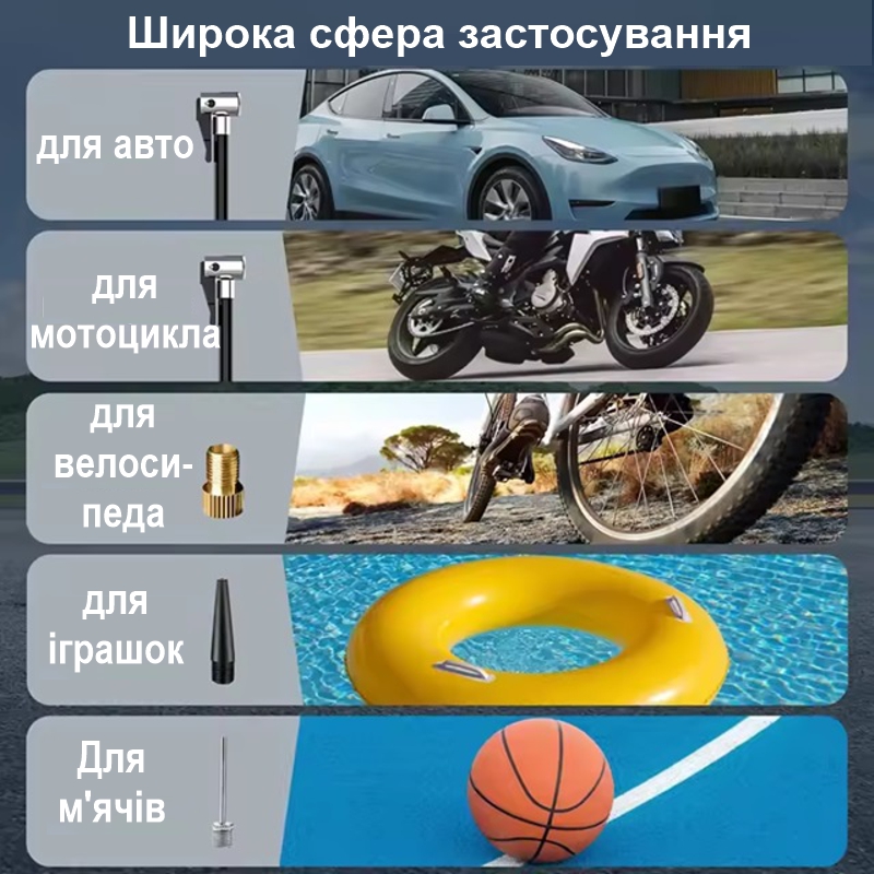 Акумуляторний насос - компресор для авто, мотоцикла, велосипеда Nectronix PR-325 — фото 10