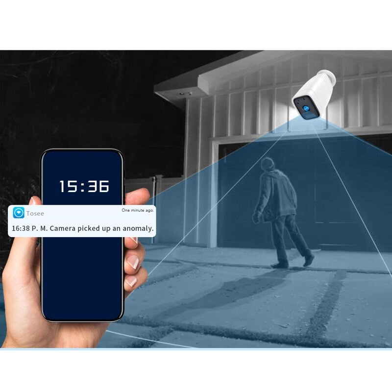 Wifi камера с огромным аккумулятором 12000 мАч, до 1 месяца автономной работы Nectronix ZC-PC206, уличная, с записью (белая) — фото 9